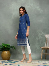 Printed Denim Kurta